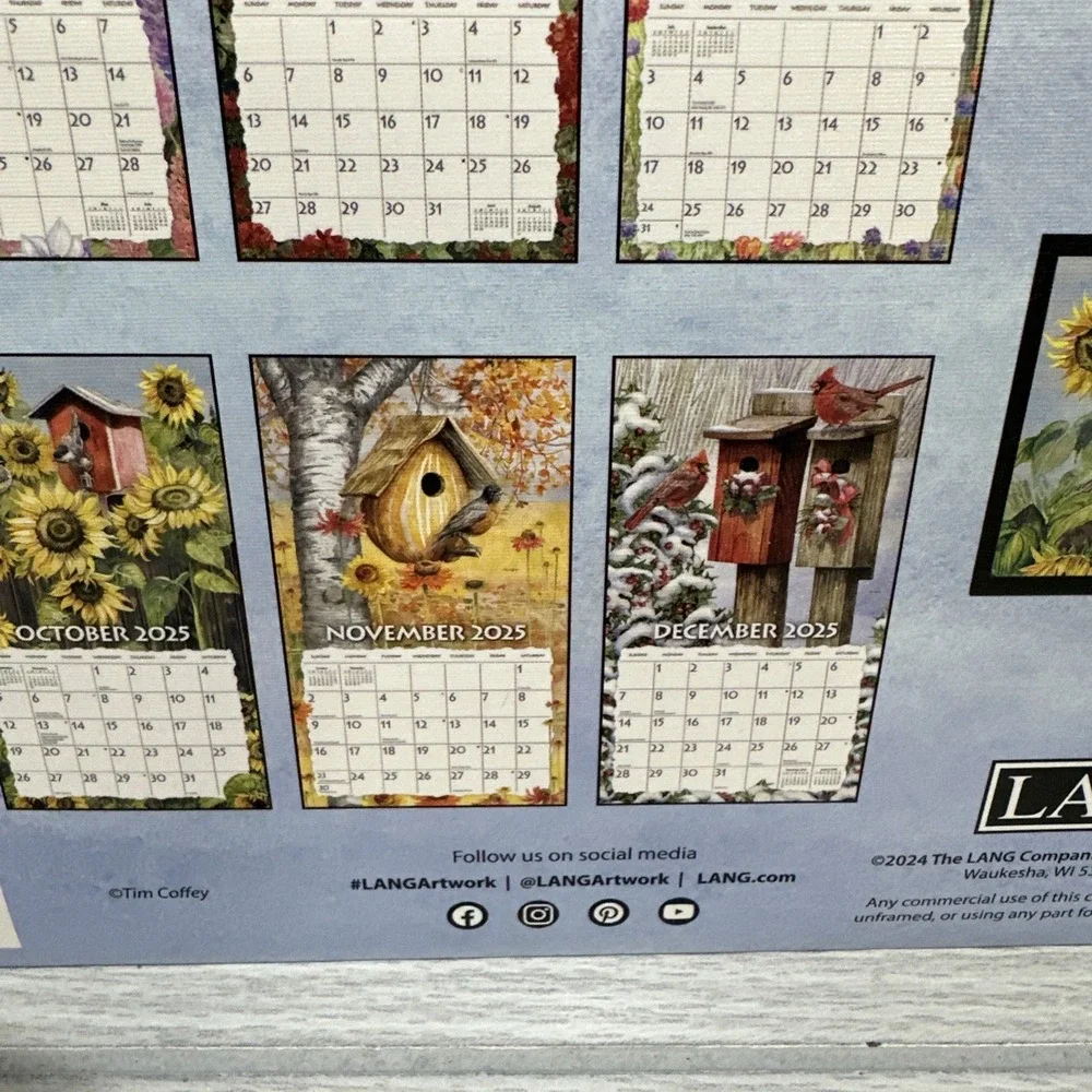 LANG Birdhouses 2025 Wall Calendar‎ Crafting Repurposing Home Decor